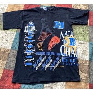Vintage 1992 Duke Blue Devils Salem Shirt National Champs Basketball Medium